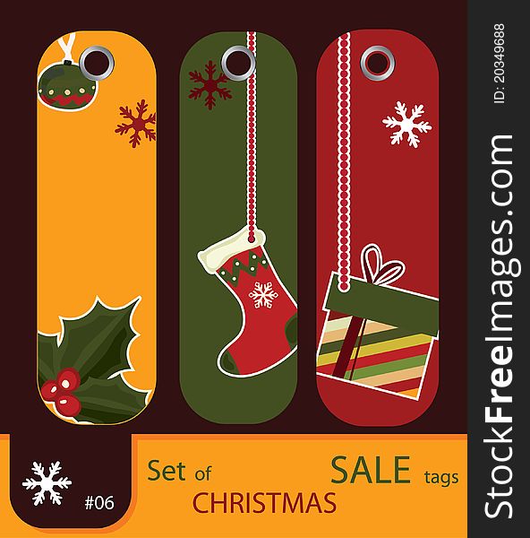 Vector set of price tags for christmas. Retro style. Vector set of price tags for christmas. Retro style.