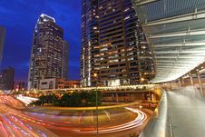 Traffic Through Downtown Of Hong Kong At Night Royalty Free Stock Photography Traffic Through Downtown Of Hong Kong At Night Royalty Free Stock Photography