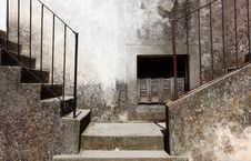 Two Concrete Stairways Going Left And Right Royalty Free Stock Photos