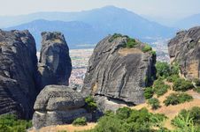 Huge Meteora Rocks Royalty Free Stock Photography Huge Meteora Rocks Royalty Free Stock Photography