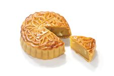 Mooncake Isolated Over White Stock Photography