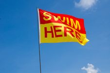 Swim Here Flag Stock Image Swim Here Flag Stock Image