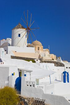 Windmill In Oia At Santorini Island, Greece Royalty Free Stock Photos Windmill In Oia At Santorini Island, Greece Royalty Free Stock Photos
