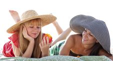 Two Beautiful Girls At Beach Stock Photos Two Beautiful Girls At Beach Stock Photos