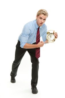 Businessman With Clock Stock Images Businessman With Clock Stock Images