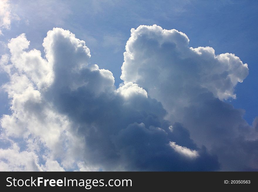Color photograph of clouds in sky. Color photograph of clouds in sky