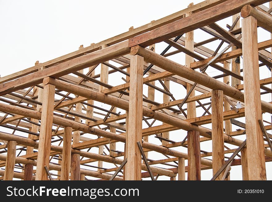 A building construction made from wood. A building construction made from wood.