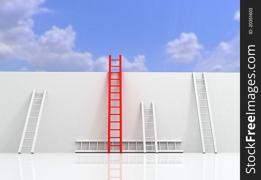 Ladder of success concept illustration