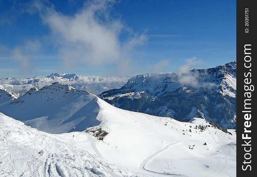 Winter in the swiss alps, Switzerland. Winter in the swiss alps, Switzerland