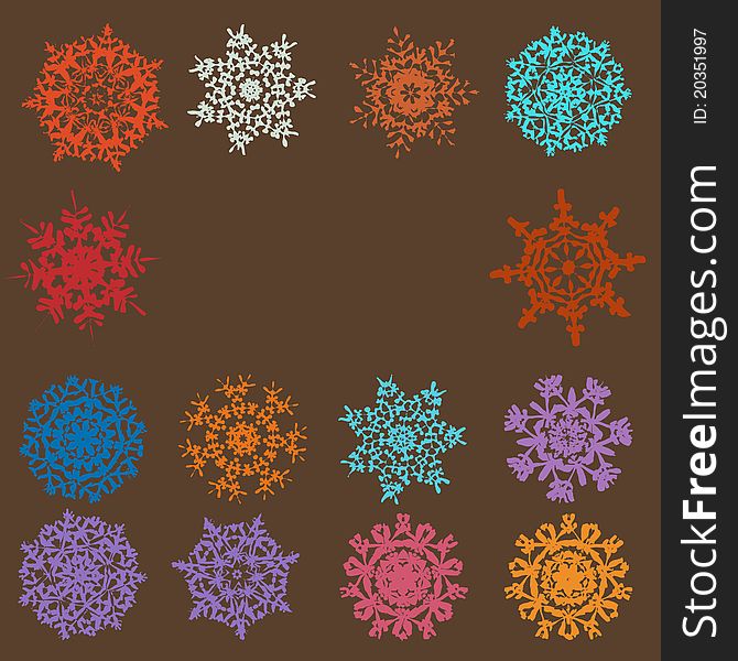 Cute Retro Snowflakes. EPS 8 file included