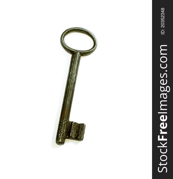 Old Key Isolated On White