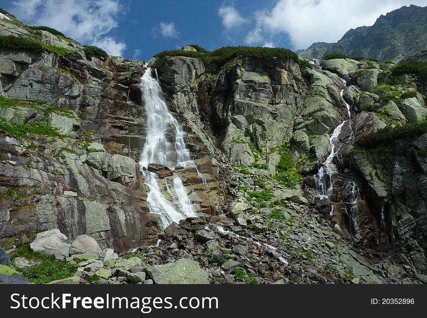 Waterfall in the High Tatras National park, Slovakia. Waterfall in the High Tatras National park, Slovakia.