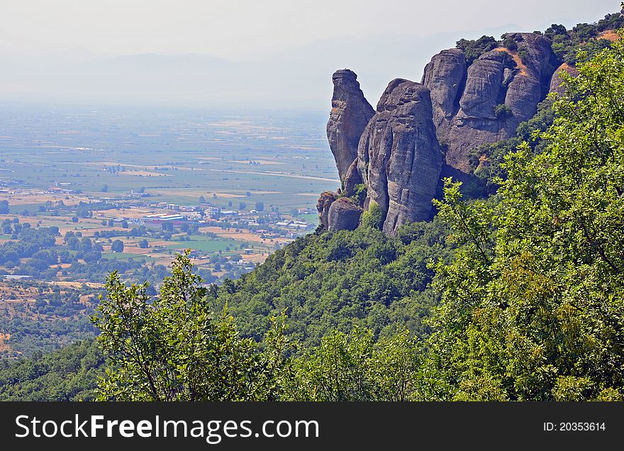 Relief at Meteora mountain in Greece. Relief at Meteora mountain in Greece