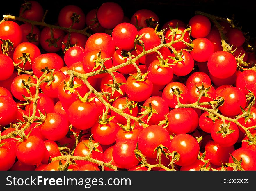 Red tomatoes in a bazar, Italy Sicily