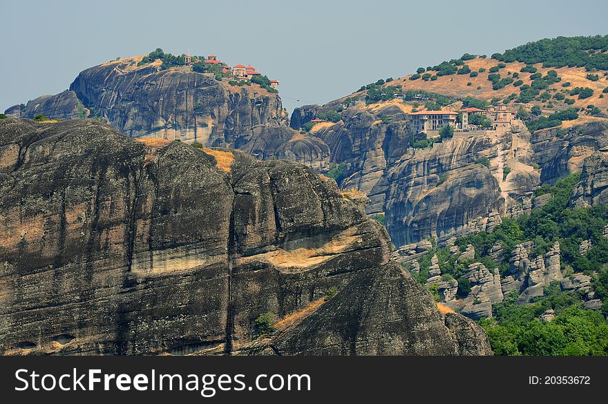 Meteora mountains in center of Greece. Meteora mountains in center of Greece