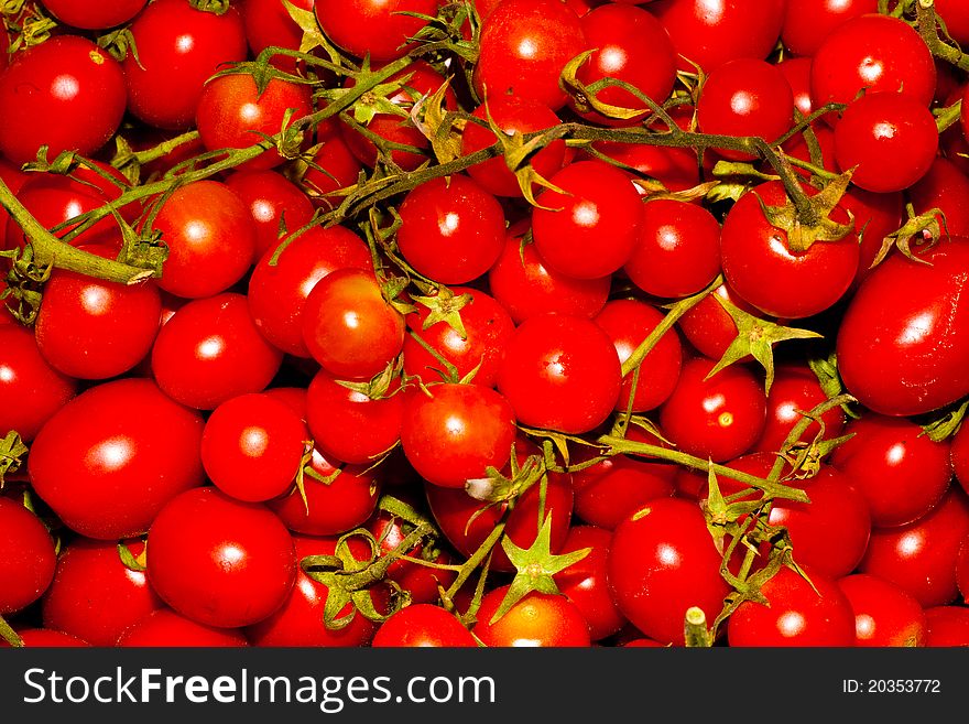 Red tomatoes in a bazar, Italy Sicily