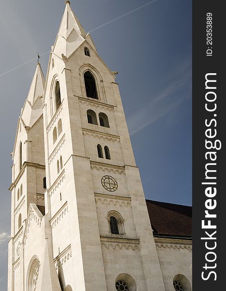 Bell towers of a cathedral in Austria. Bell towers of a cathedral in Austria.
