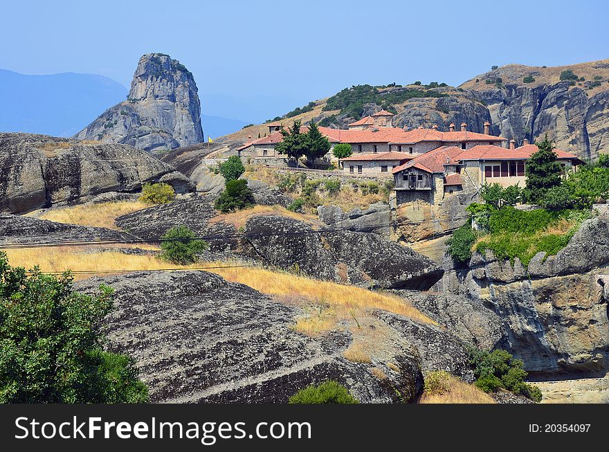 Meteora mountains near Kalambaka city in Greece. Meteora mountains near Kalambaka city in Greece