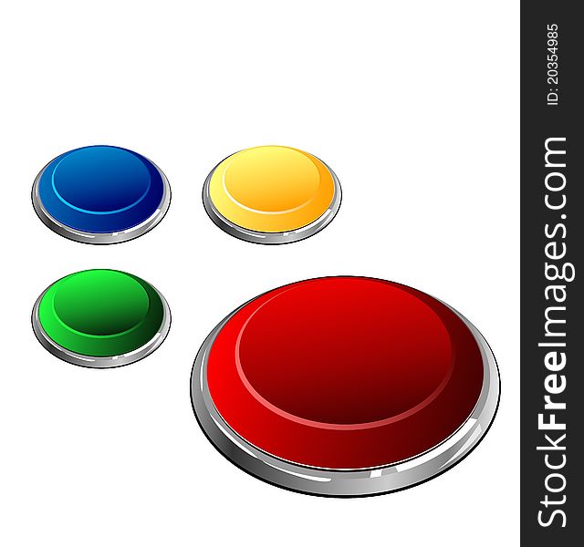 Illustration of set of multi-coloured buttons the arrangement is similar to trace of the wolf paw - vector