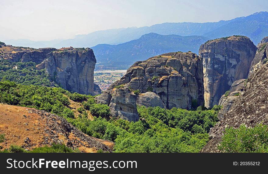 Relief at Meteora mountain in Greece. Relief at Meteora mountain in Greece