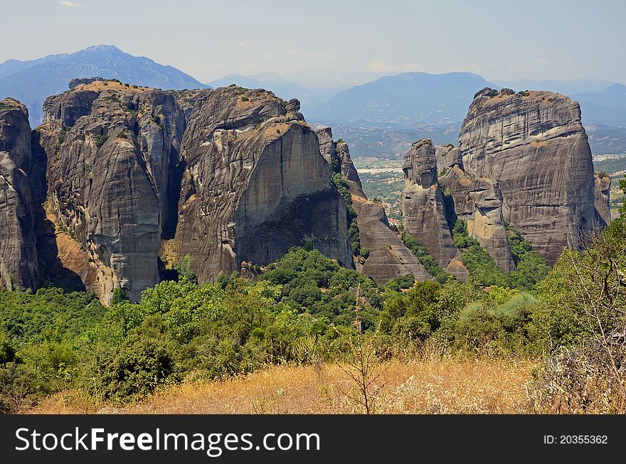 Meteora rock relief in Greece. Meteora rock relief in Greece