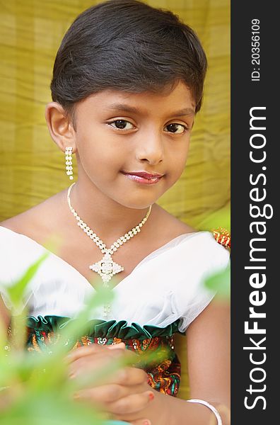 Portrait of Indian Cute Little Girl. Portrait of Indian Cute Little Girl