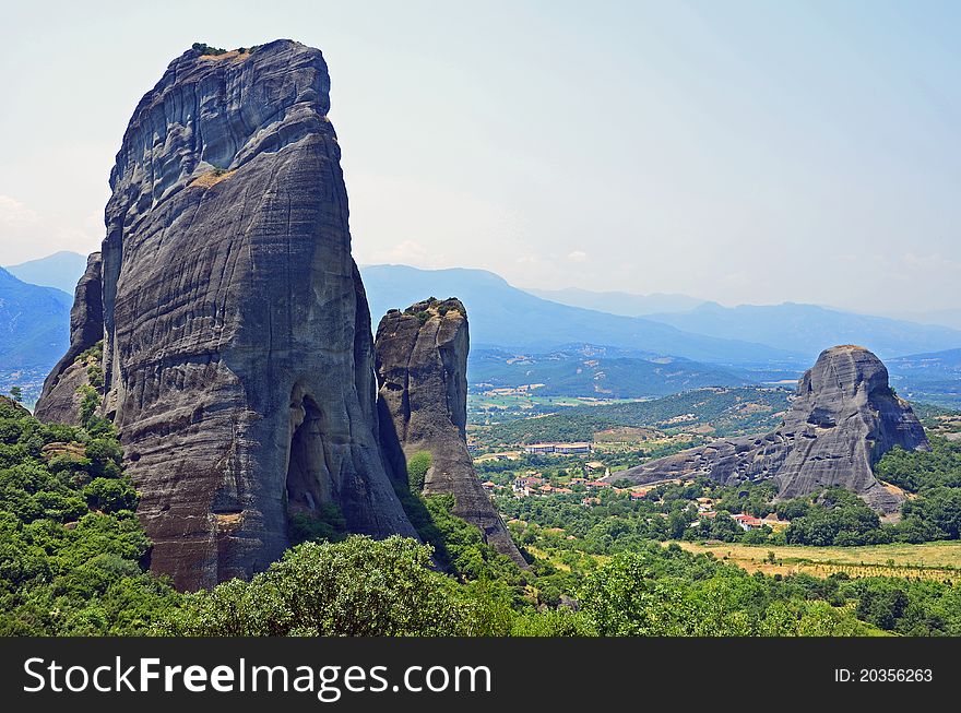 Meteora relief in middle Greece