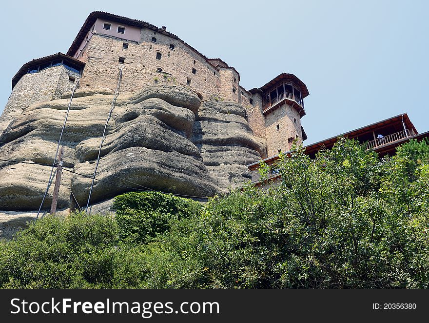 Meteora relief and monastery in middle Greece. Meteora relief and monastery in middle Greece