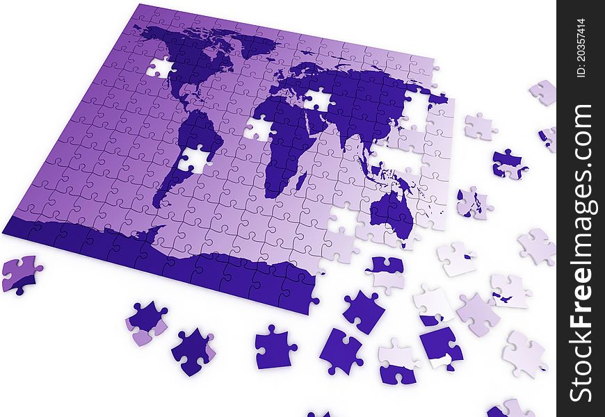 Puzzle map of the world