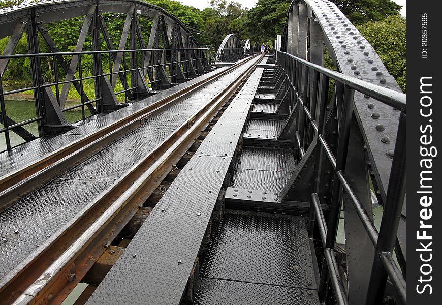 Death Railway over River Kwai in Kanchanaburi, Thailand, constructed by Allied prisoners of war during World War two. Death Railway over River Kwai in Kanchanaburi, Thailand, constructed by Allied prisoners of war during World War two