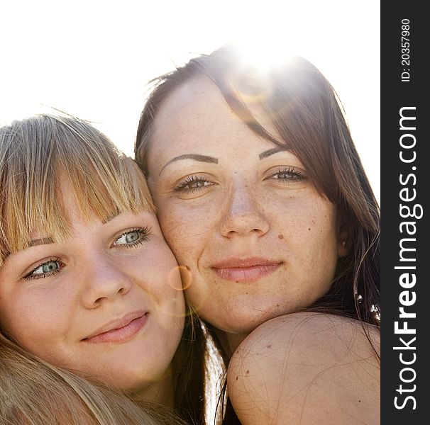 Two beautiful girls. Outdoor photos.