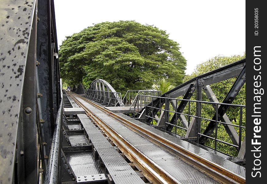 Death Railway over River Kwai in Kanchanaburi, Thailand, constructed by Allied prisoners of war during World War two. Death Railway over River Kwai in Kanchanaburi, Thailand, constructed by Allied prisoners of war during World War two