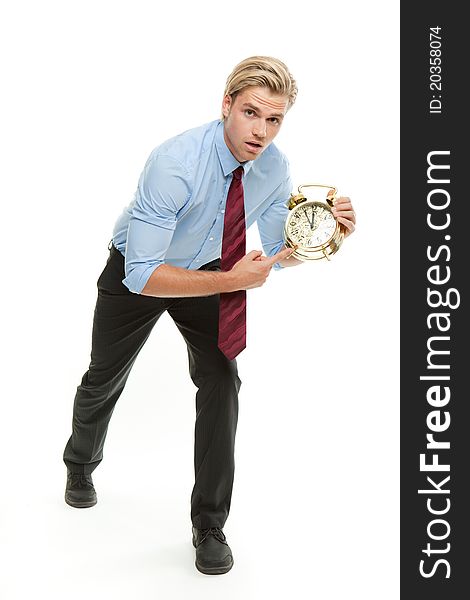 Businessman with clock