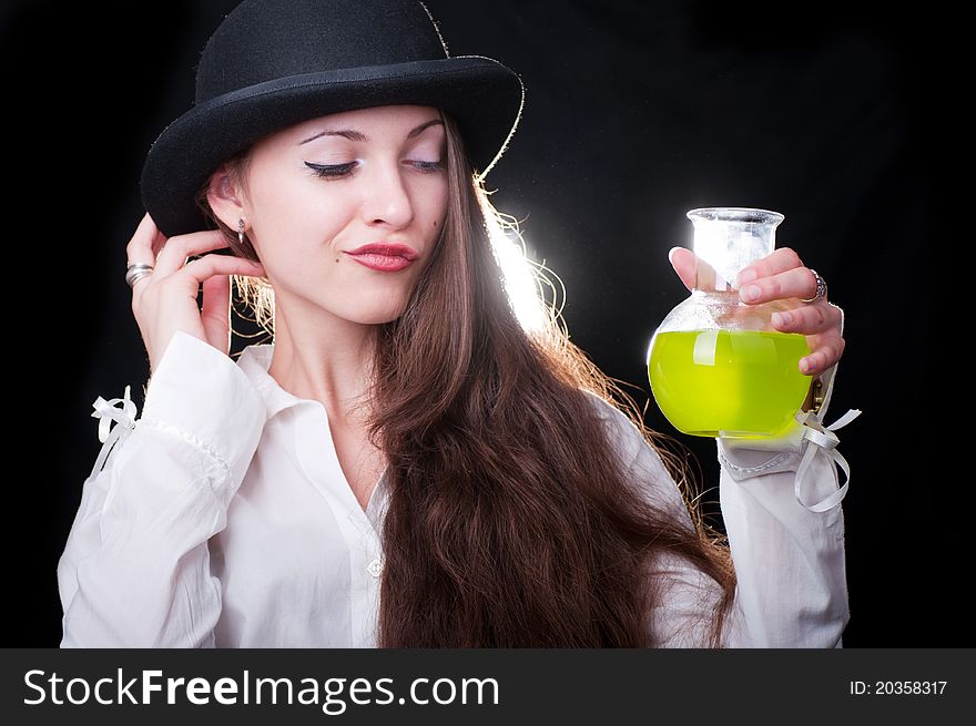 Young woman impersonating a Clockwork Orange character. Young woman impersonating a Clockwork Orange character