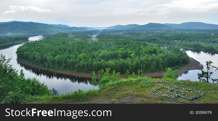 White Deer Island in summer in Inner Mongolia province, China. It is a beautiful viewpoint in north Forest Park.