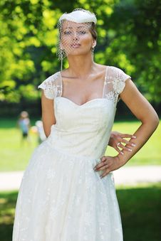 Beautiful Bride Outdoor Stock Images