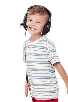 Boy With Headphones Stock Photos Boy With Headphones Stock Photos