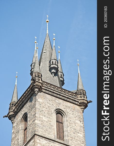 Our Lady Before Tyn church located at the Old Town Square of Prague