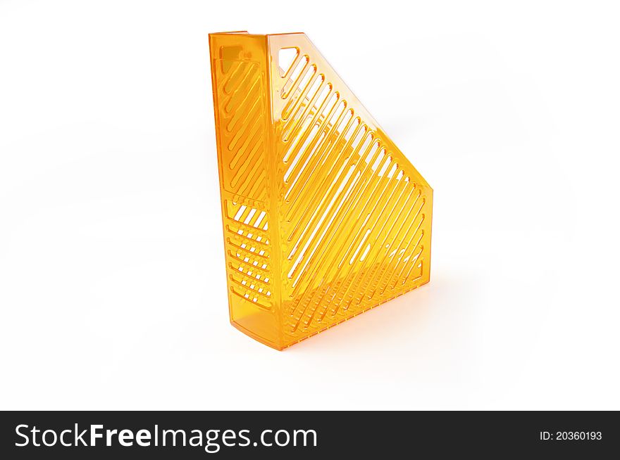 Plastic paper tray in neon orange