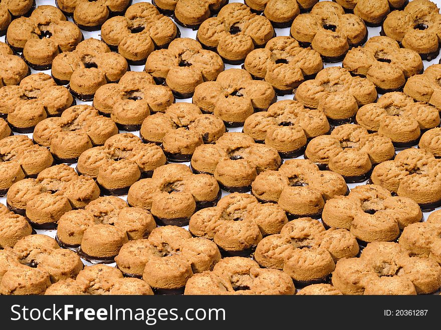 Studio photo of sweet cookies. Cookies background.
