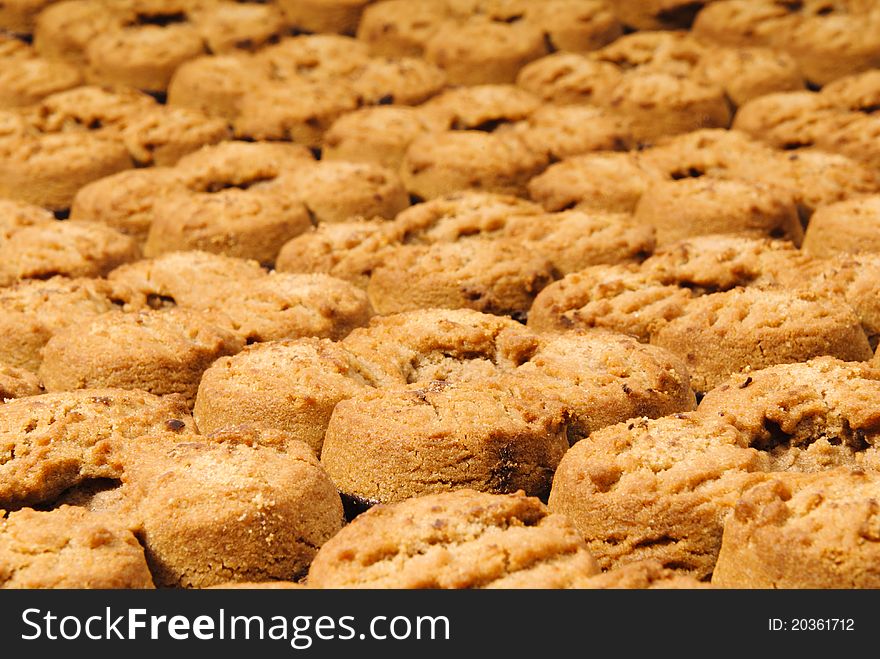 Studio photo of sweet cookies. Cookies background.