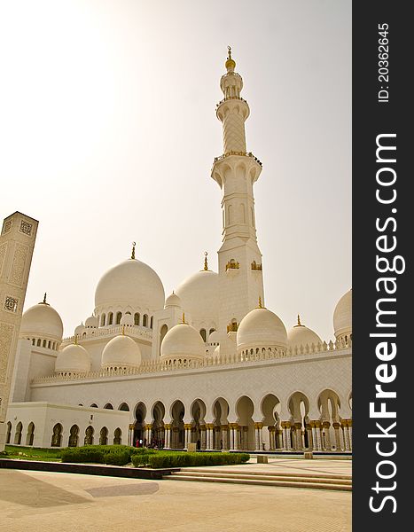 The New Sheikh Zayed Mosque in Abu Dhabi City in United Arab Emirates