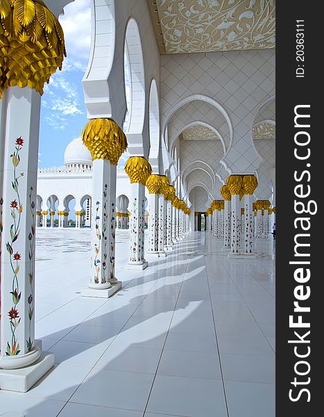 The New Sheikh Zayed Mosque in Abu Dhabi City in United Arab Emirates