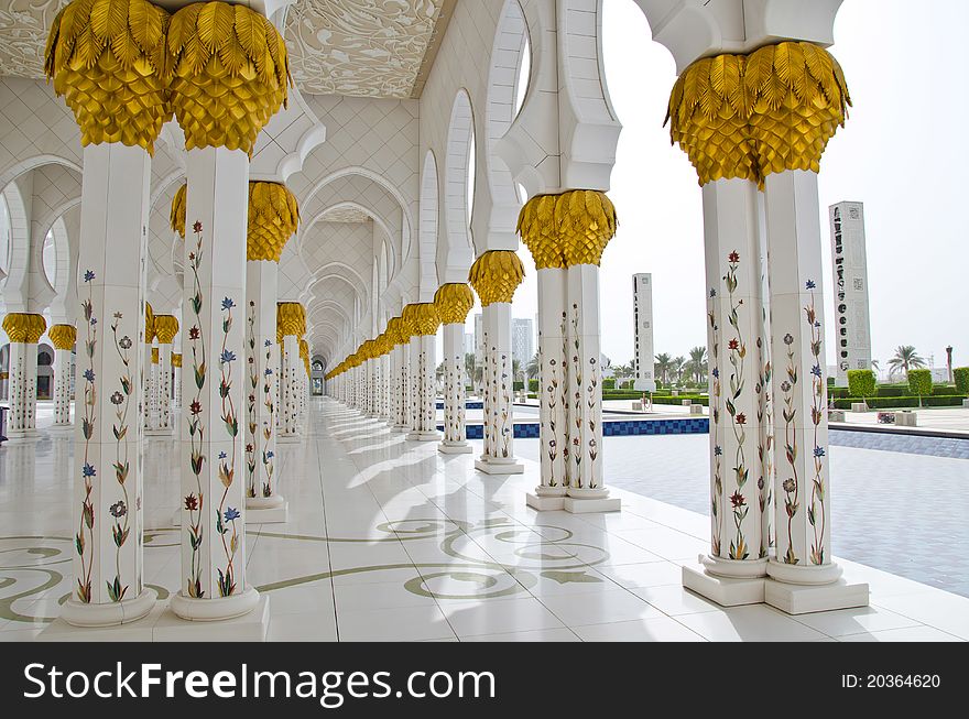 The New Sheikh Zayed Mosque in Abu Dhabi City in United Arab Emirates