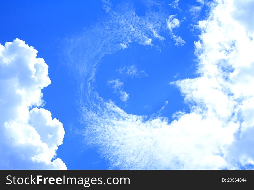 Foto at sky filled with shapeless white clouds. Foto at sky filled with shapeless white clouds