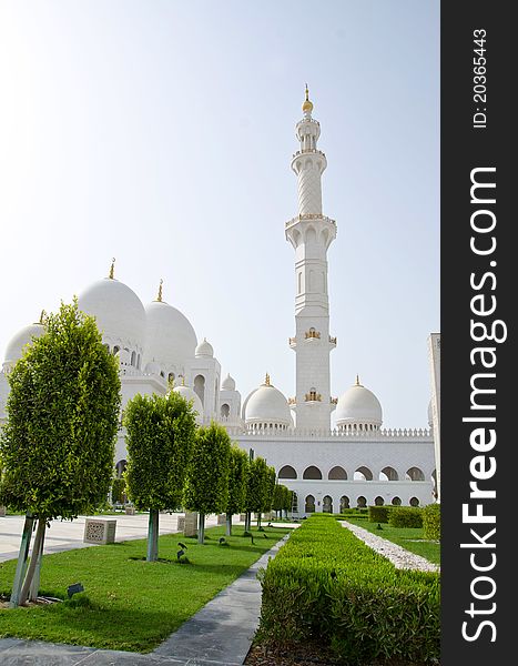 The New Sheikh Zayed Mosque in Abu Dhabi City in United Arab Emirates