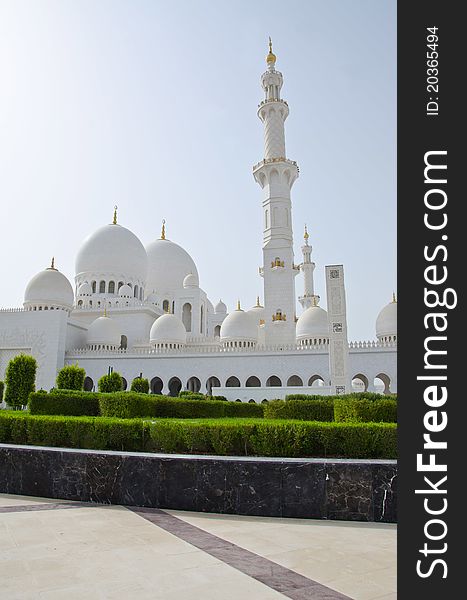 The New Sheikh Zayed Mosque in Abu Dhabi City in United Arab Emirates