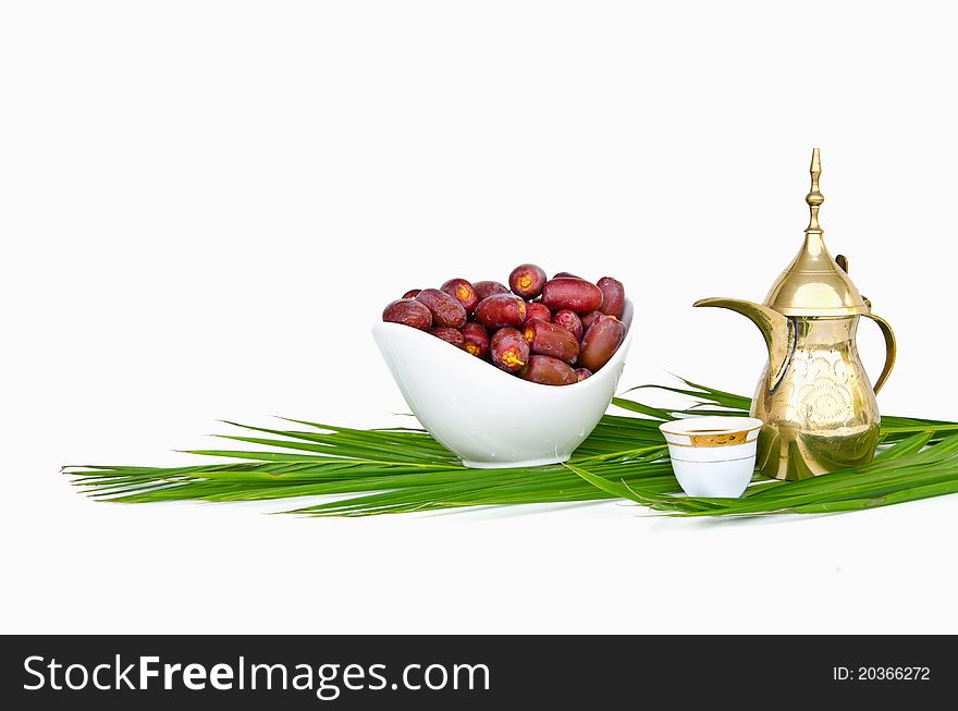 Plate full with Fresh red date fruits on white. Plate full with Fresh red date fruits on white