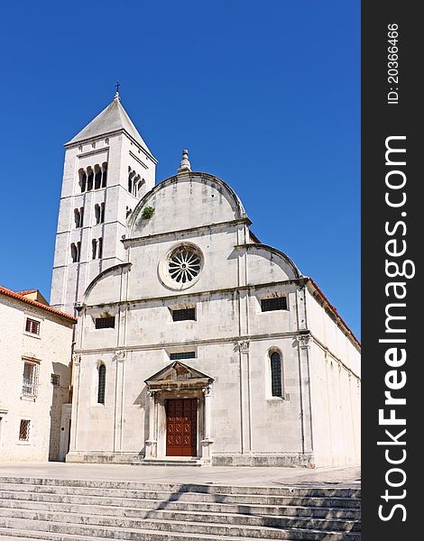 St. Mary's church located in the old city of Zadar opposite St. Donatus Church