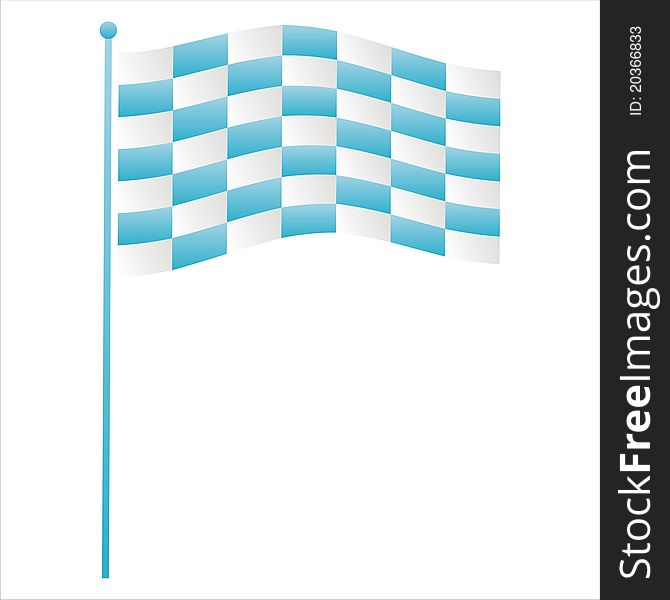 Blue flag icon isolated on white
